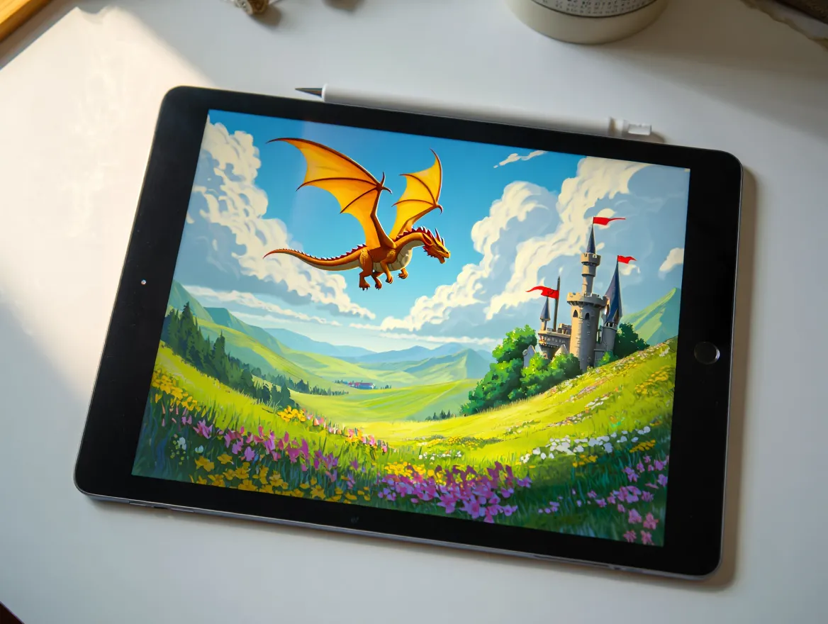 Digital illustration på surfplatta