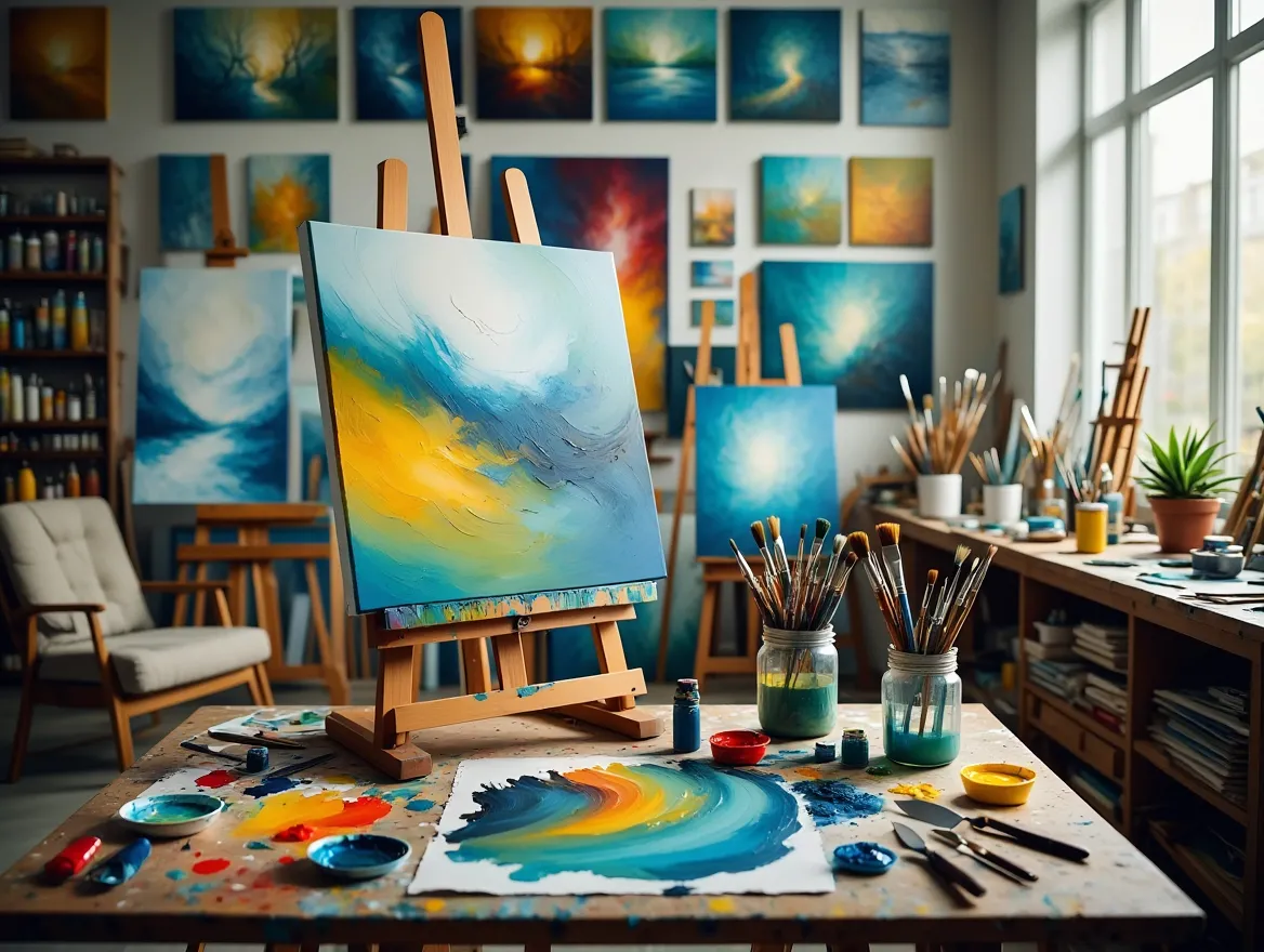 Kreativ miljö i vår målarstudio